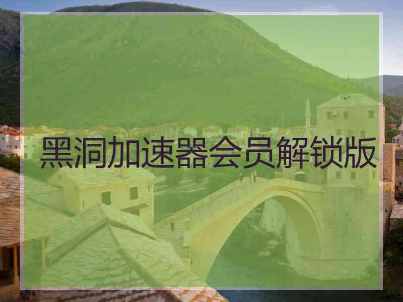 黑洞加速器会员解锁版