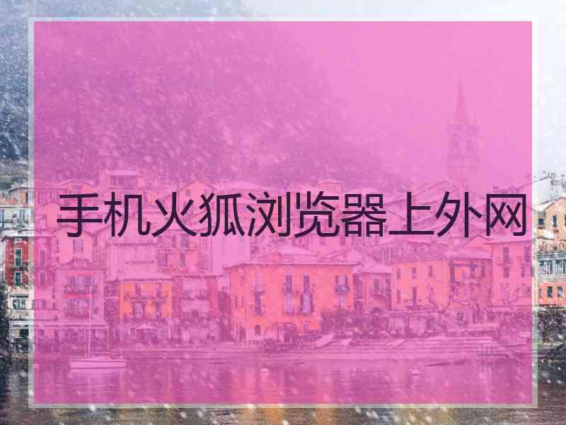 手机火狐浏览器上外网