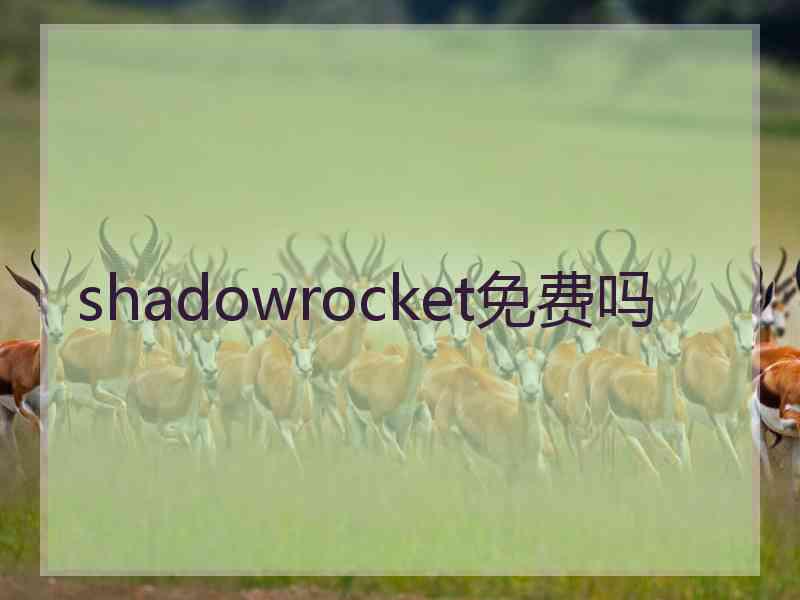 shadowrocket免费吗
