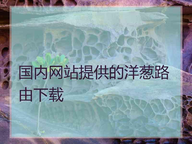 国内网站提供的洋葱路由下载