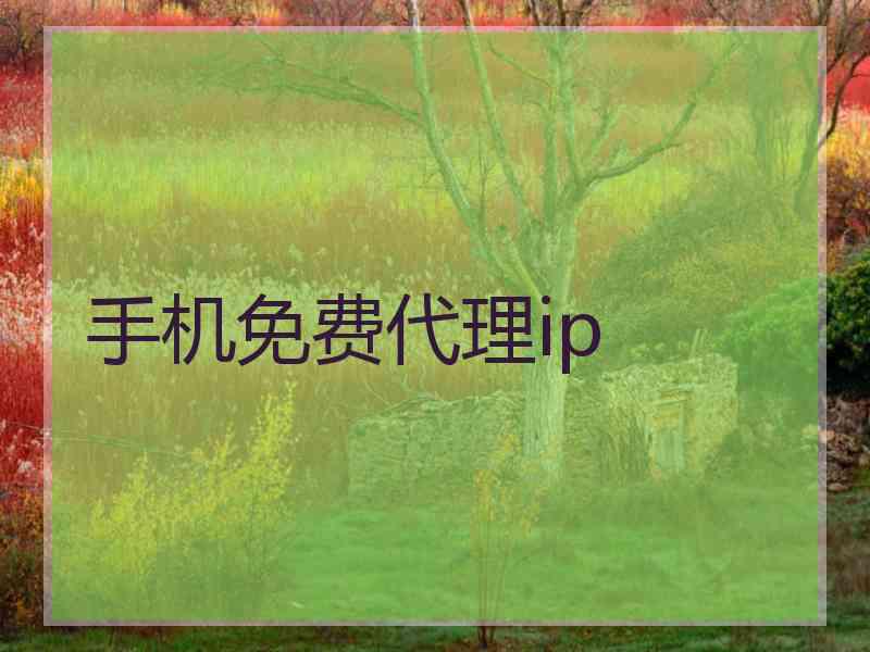 手机免费代理ip