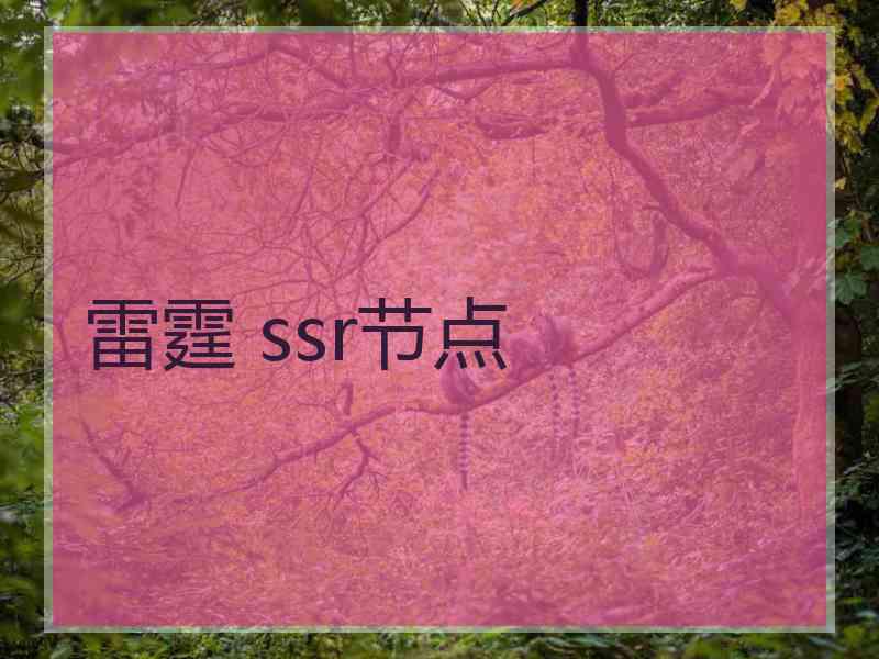 雷霆 ssr节点
