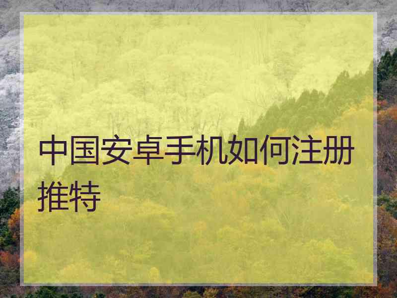 中国安卓手机如何注册推特