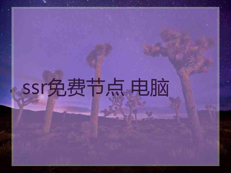 ssr免费节点 电脑