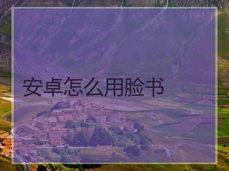 安卓怎么用脸书