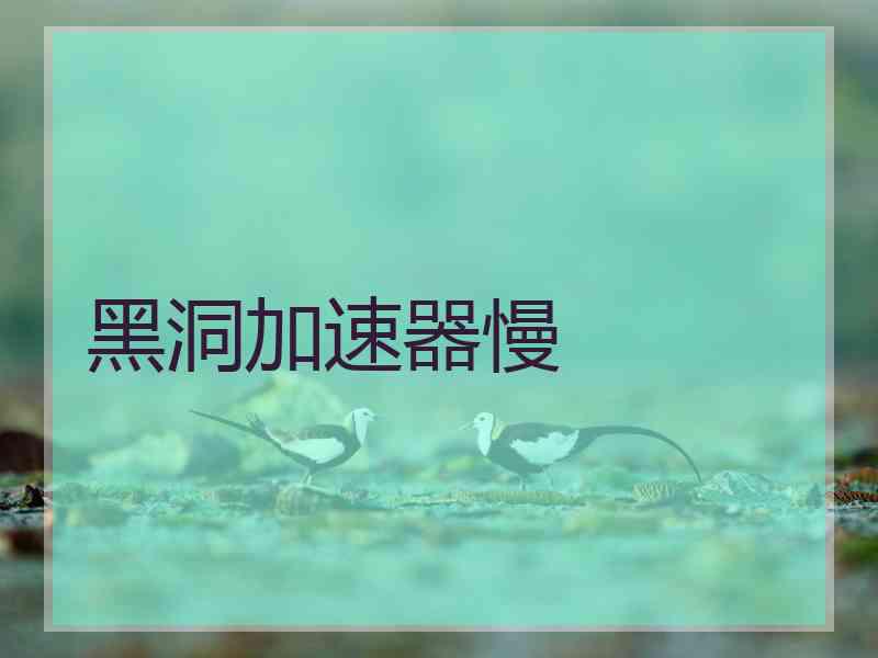 黑洞加速器慢