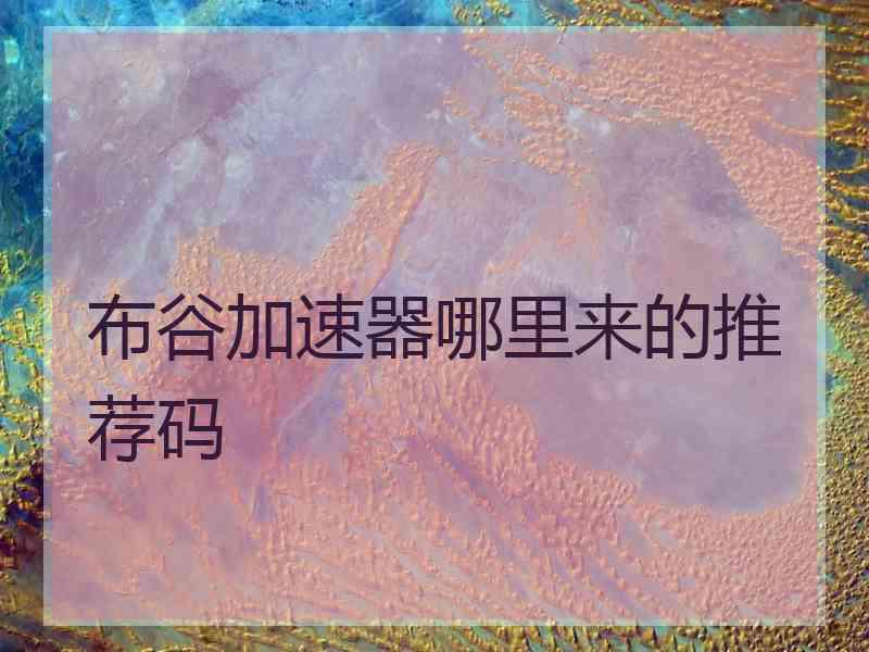 布谷加速器哪里来的推荐码