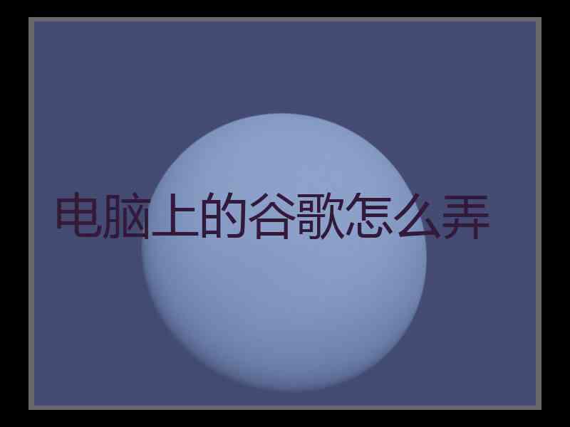 电脑上的谷歌怎么弄