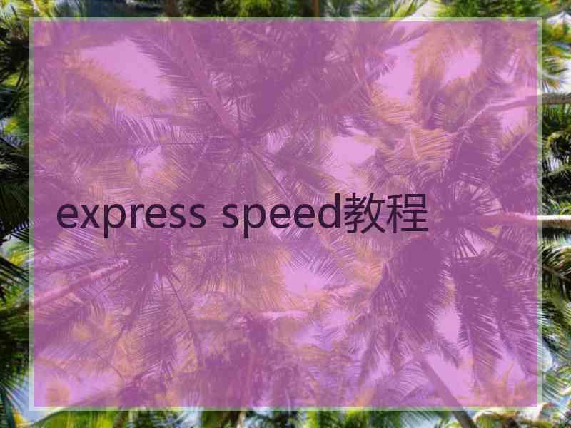 express speed教程