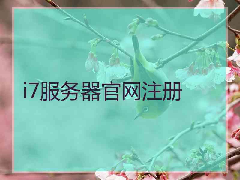 i7服务器官网注册