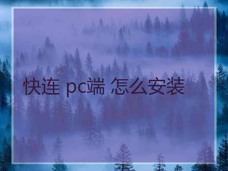快连 pc端 怎么安装