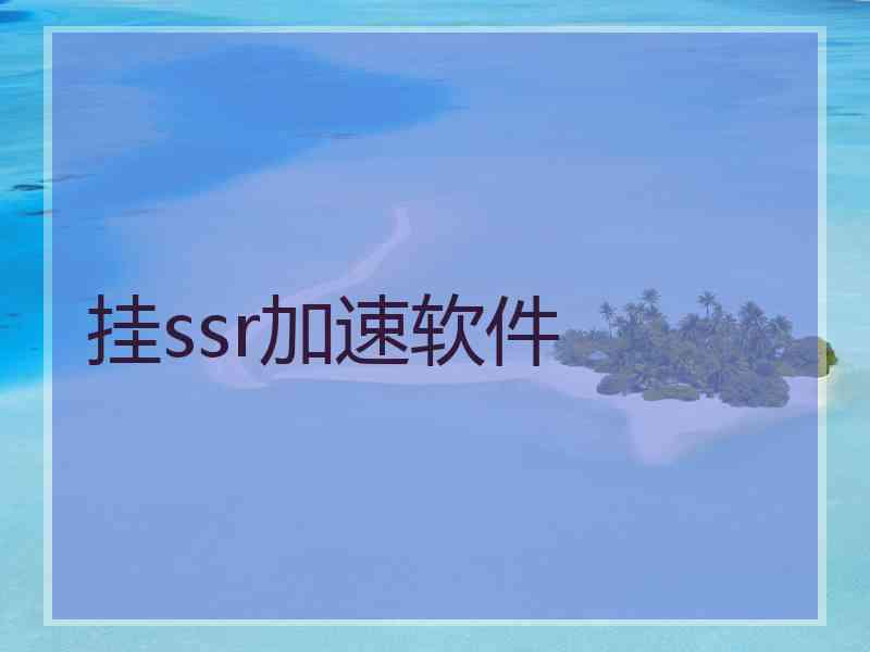 挂ssr加速软件