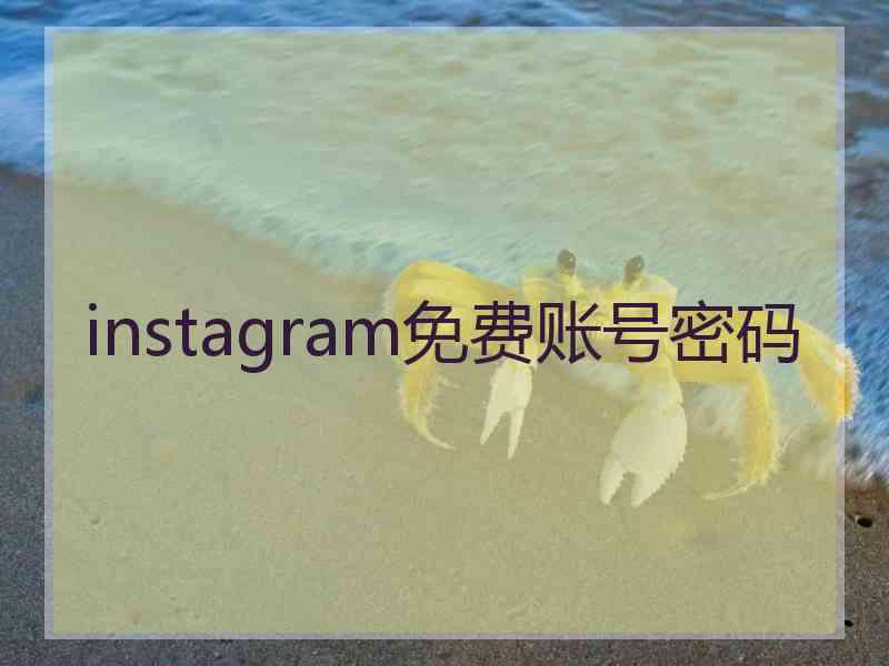 instagram免费账号密码