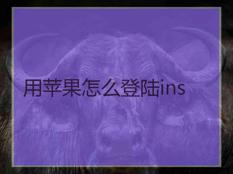 用苹果怎么登陆ins