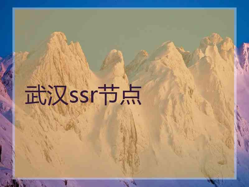 武汉ssr节点