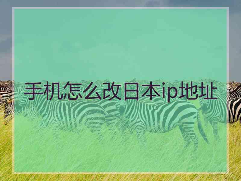 手机怎么改日本ip地址