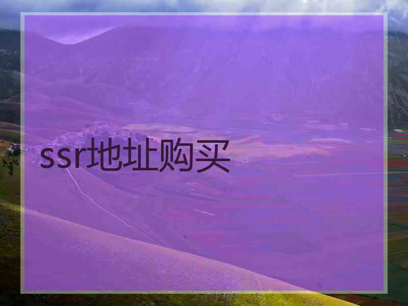 ssr地址购买