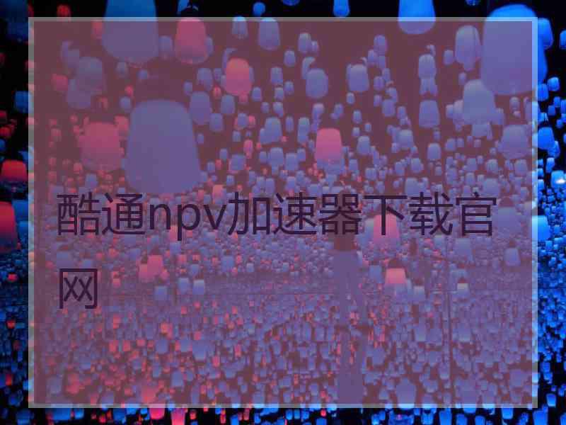 酷通npv加速器下载官网