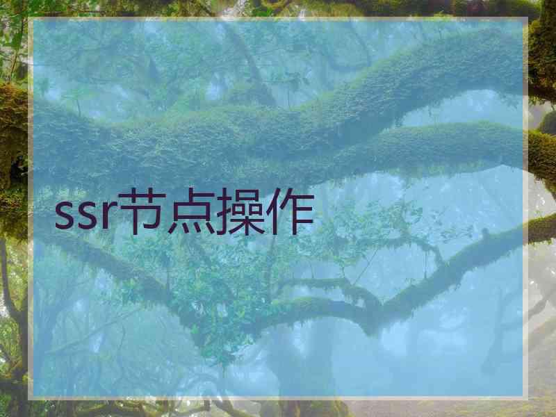 ssr节点操作