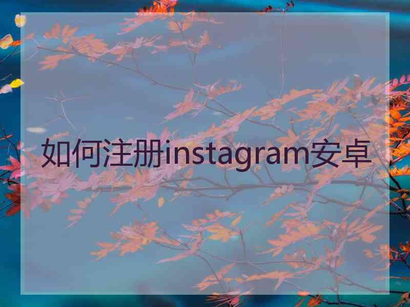 如何注册instagram安卓