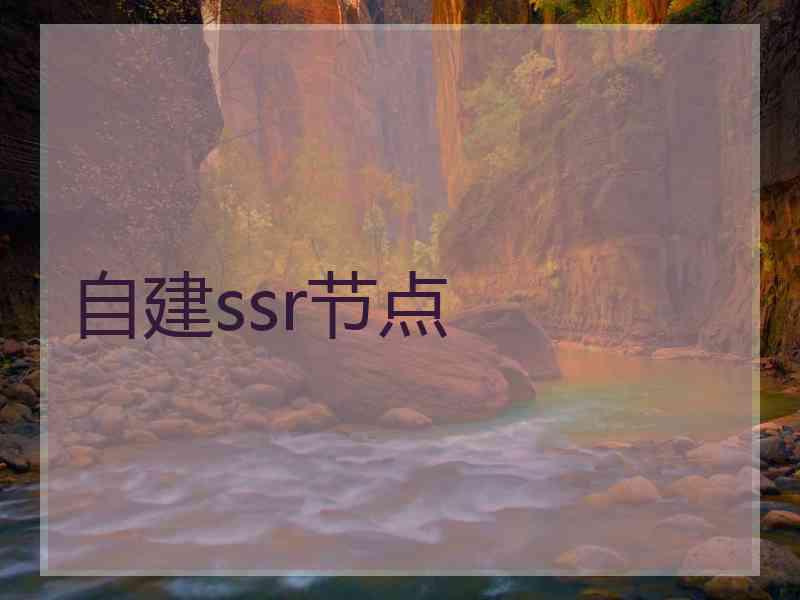 自建ssr节点