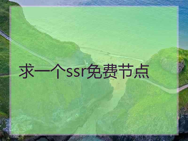 求一个ssr免费节点