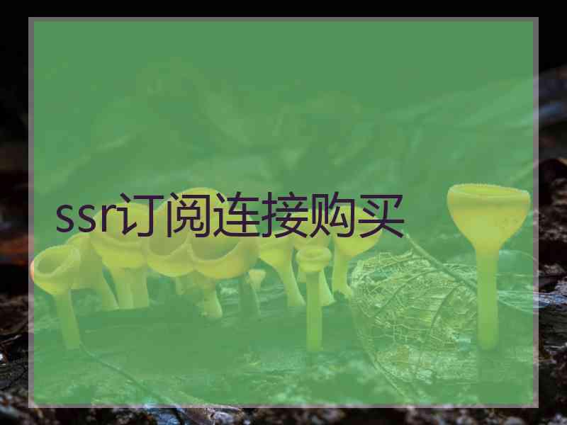 ssr订阅连接购买