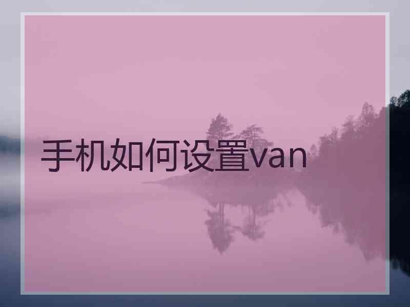 手机如何设置van