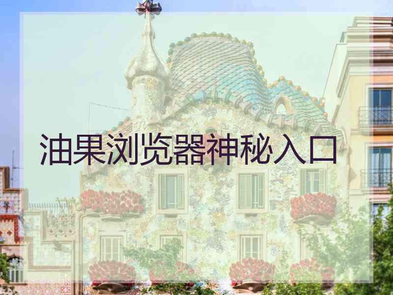 油果浏览器神秘入口