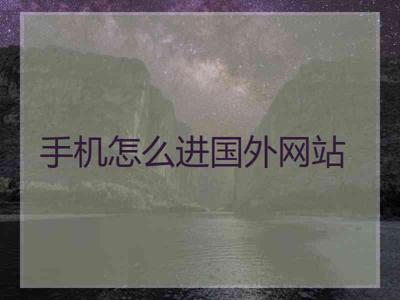 手机怎么进国外网站