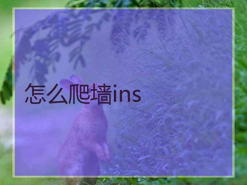 怎么爬墙ins
