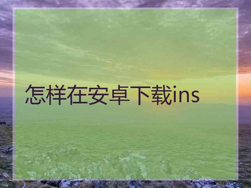 怎样在安卓下载ins