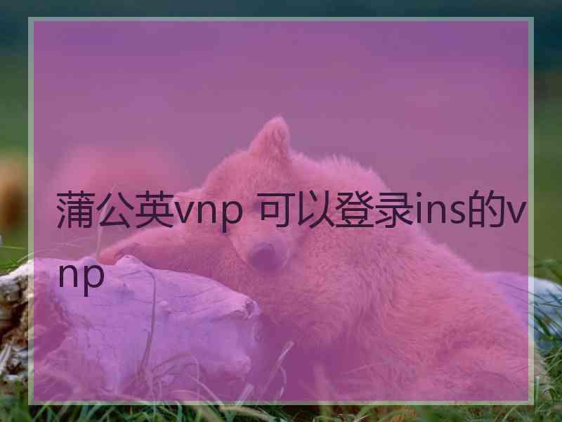 蒲公英vnp 可以登录ins的vnp