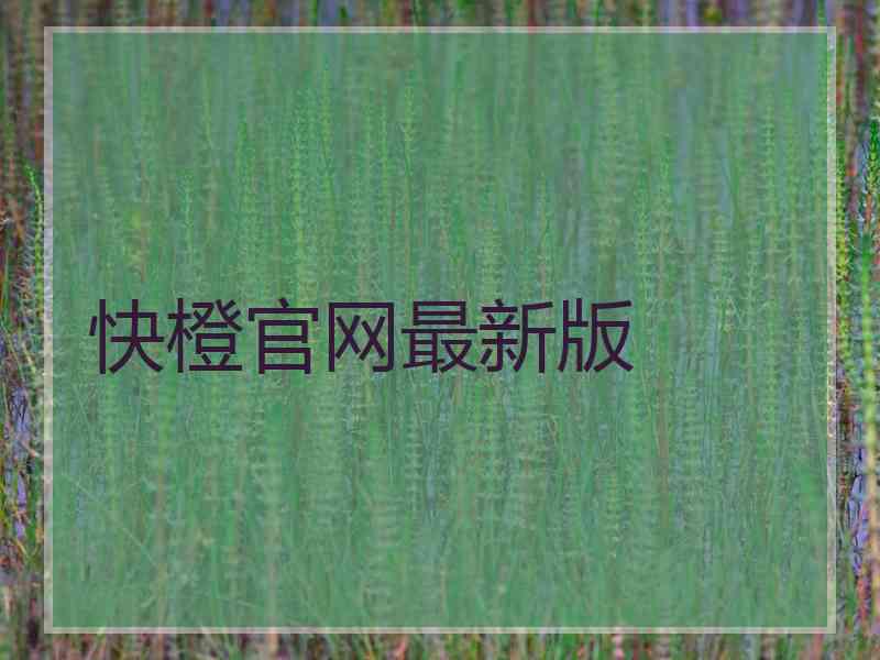 快橙官网最新版