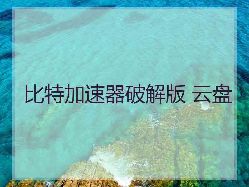 比特加速器破解版 云盘