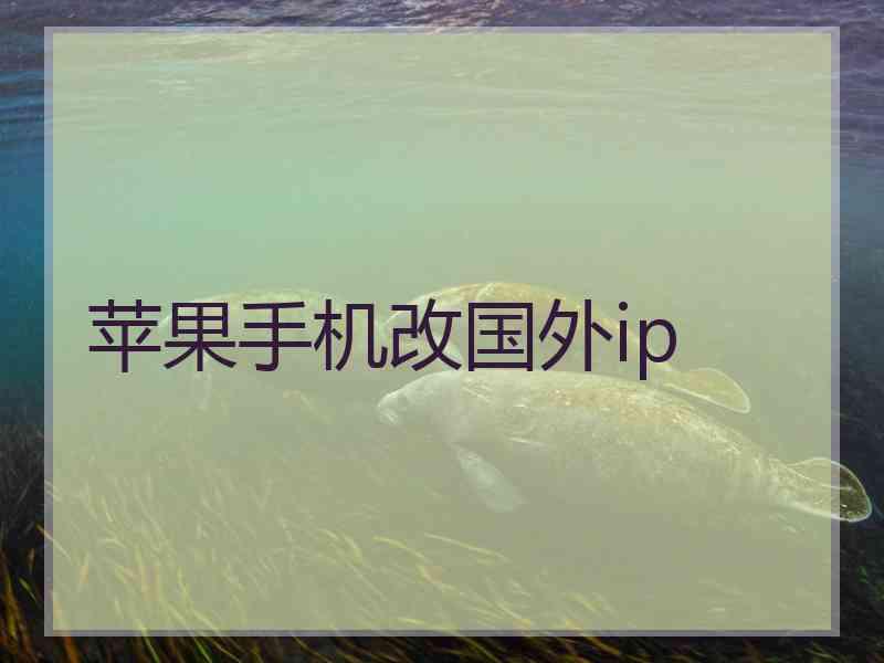 苹果手机改国外ip